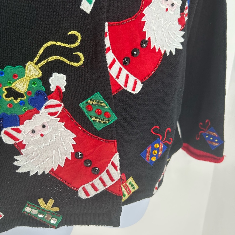 Tiara International Vintage Ugly Christmas‎ Sweater Womens Large Holiday Santa - Picture 6 of 15